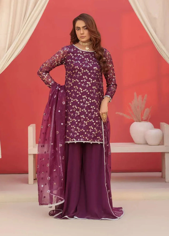 Haniya Mahnoor Pret Embroidered Organza 3 Piece Amber