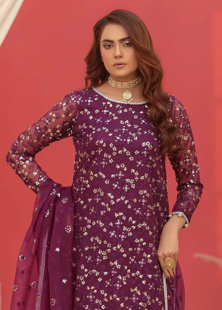 Haniya Mahnoor Pret Embroidered Organza 3 Piece Amber