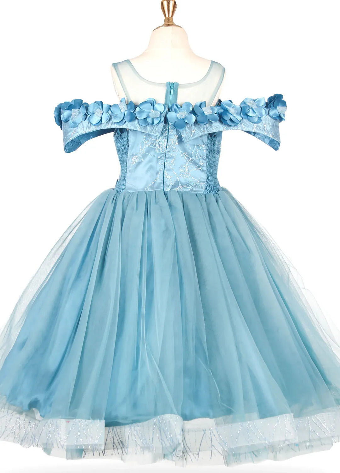 Happy Princess Pret Fancy Frock Blue Fabric For Girls