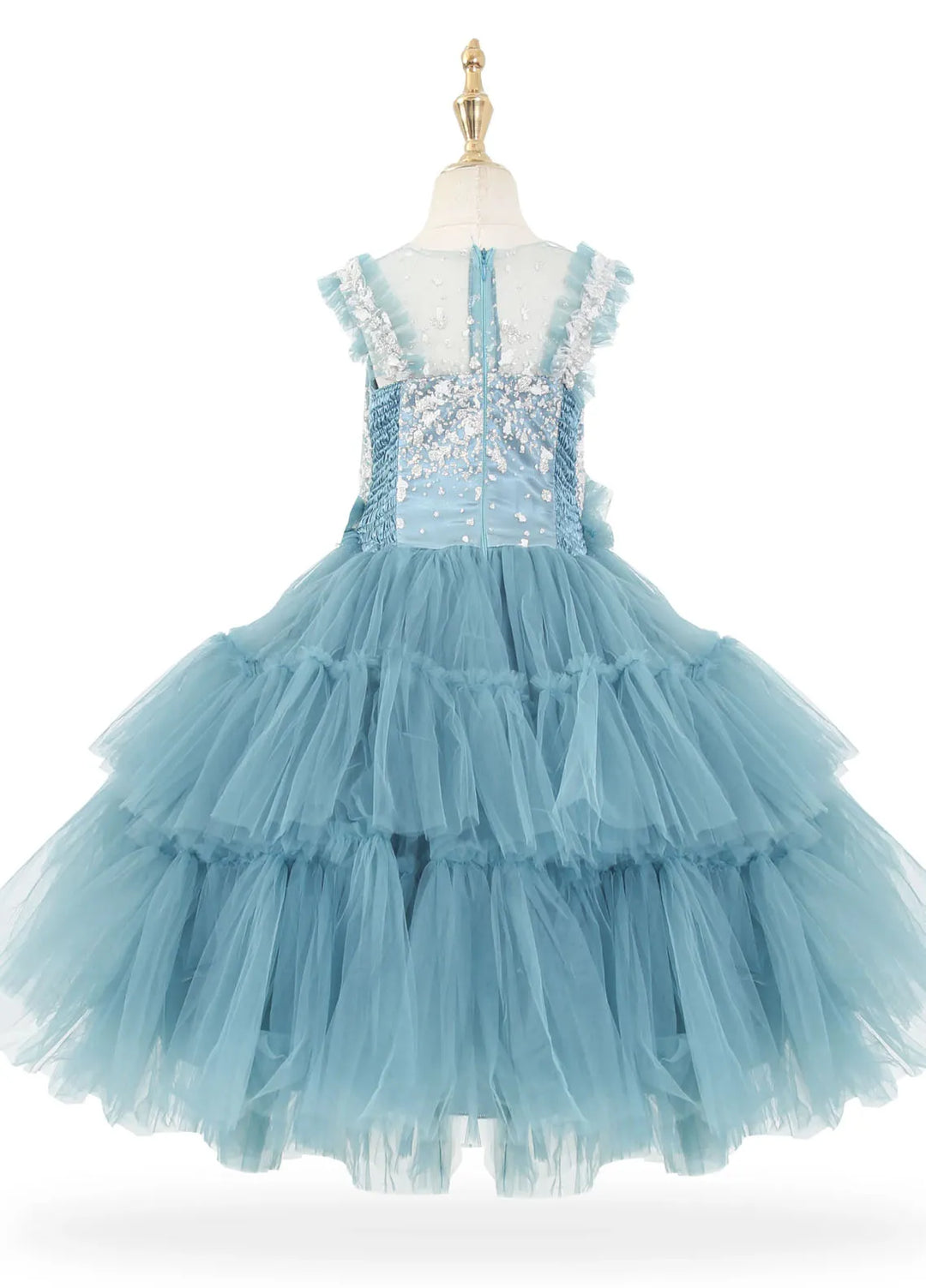 Happy Princess Pret Fancy Frock Light Blue Fabric For Girls