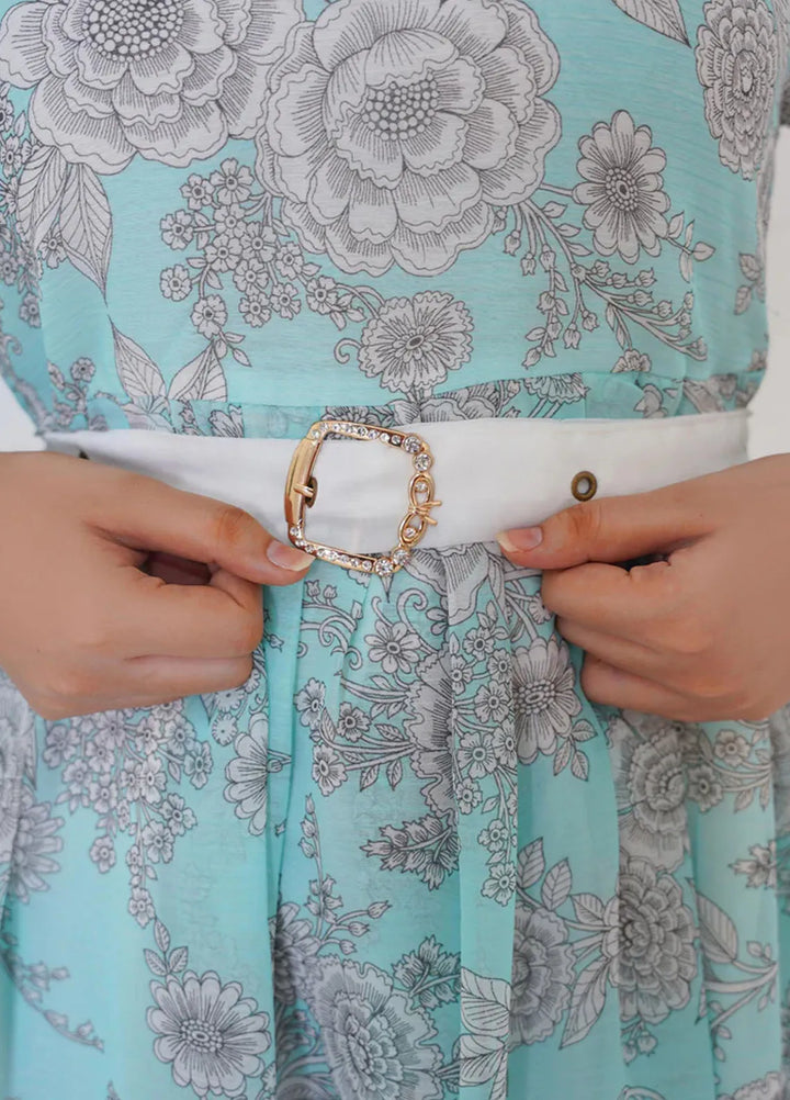 Hareem Fatima Pret Printed Chiffon 1 Piece Azure Blossom Maxi