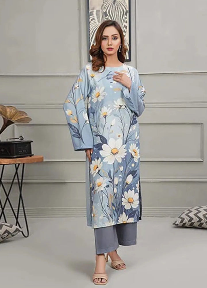 Hareem Fatima Pret Printed Lawn 2 Piece Suit Grey Serenity