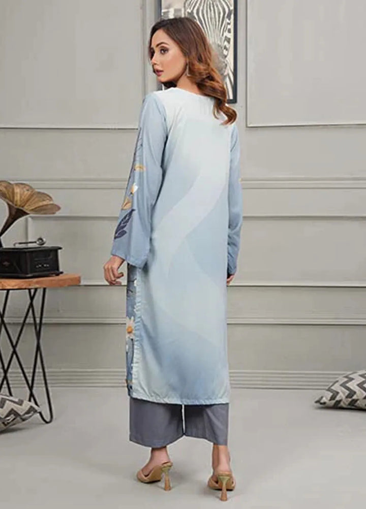 Hareem Fatima Pret Printed Lawn 2 Piece Suit Grey Serenity