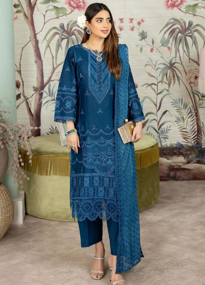 Haseen By Noorma Kaamal Embroidered Chikankari Lawn Suits Unstitched 3 Piece NK23H NK-C2-03 - Luxury Collection