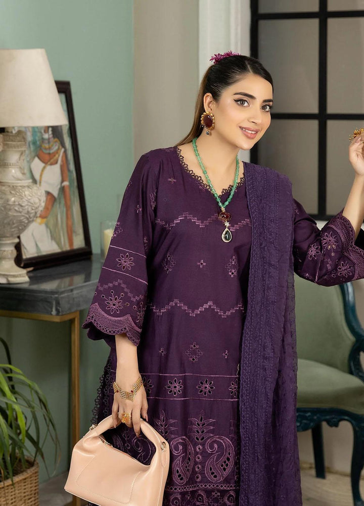 Haseen By Noorma Kaamal Embroidered Chikankari Lawn Suits Unstitched 3 Piece NK23H NK-C2-06 - Luxury Collection