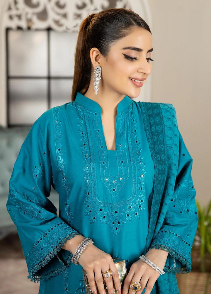 Haseen By Noorma Kaamal Embroidered Chikankari Lawn Suits Unstitched 3 Piece NK23H NK-C2-08 - Luxury Collection