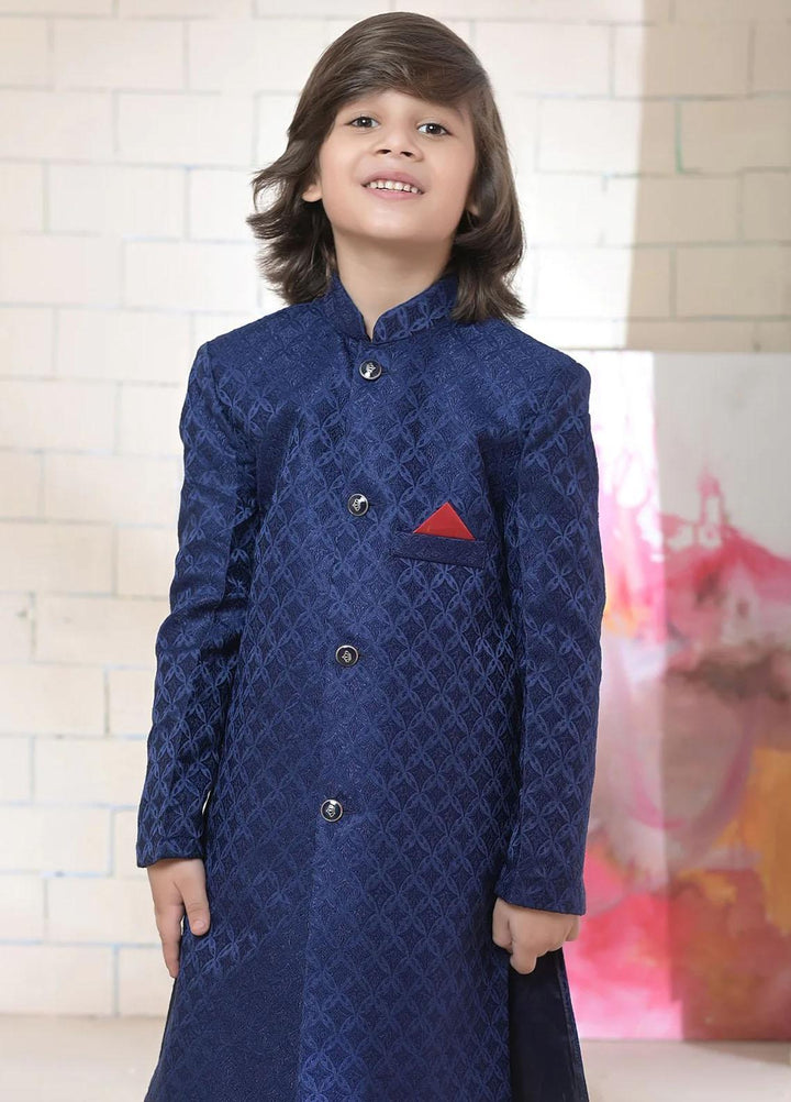 Hassan Jee  Formal Sherwani for Boys -  Blue Shervani - S1