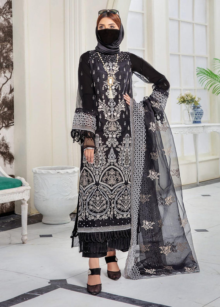 Hazel By Humdum Embroidered Organza Suits Unstitched 4 Piece HD22HO DE-01 - Luxury Collection