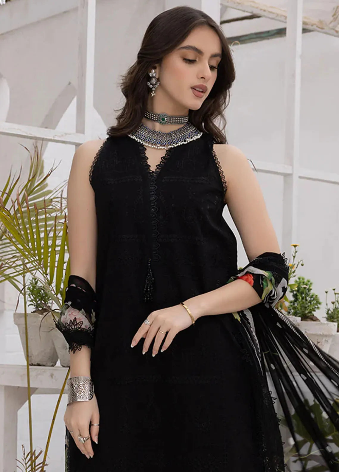 Izel Pret Embroidered Chiffon 2 Piece Suit SLC-007-Glim