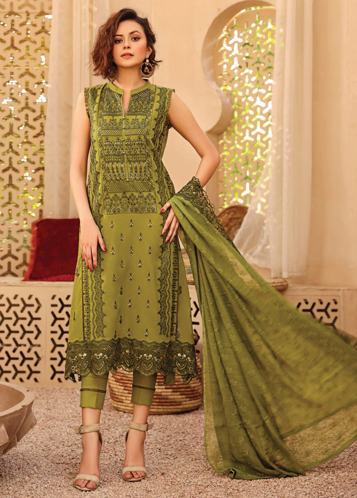 Hazoori Baagh By Humdum Embroidered Lawn Suits Unstitched 3 Piece HD23HB D-10 - Summer Collection