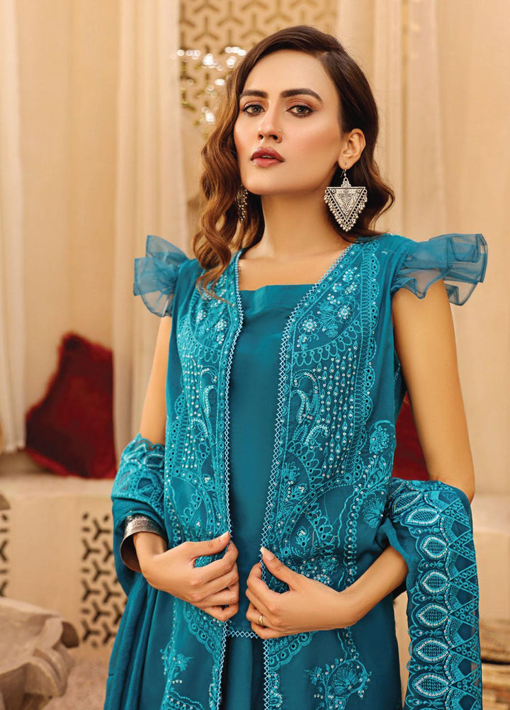 Hazoori Baagh By Humdum Embroidered Lawn Suits Unstitched 3 Piece HD23HB D-3 - Summer Collection