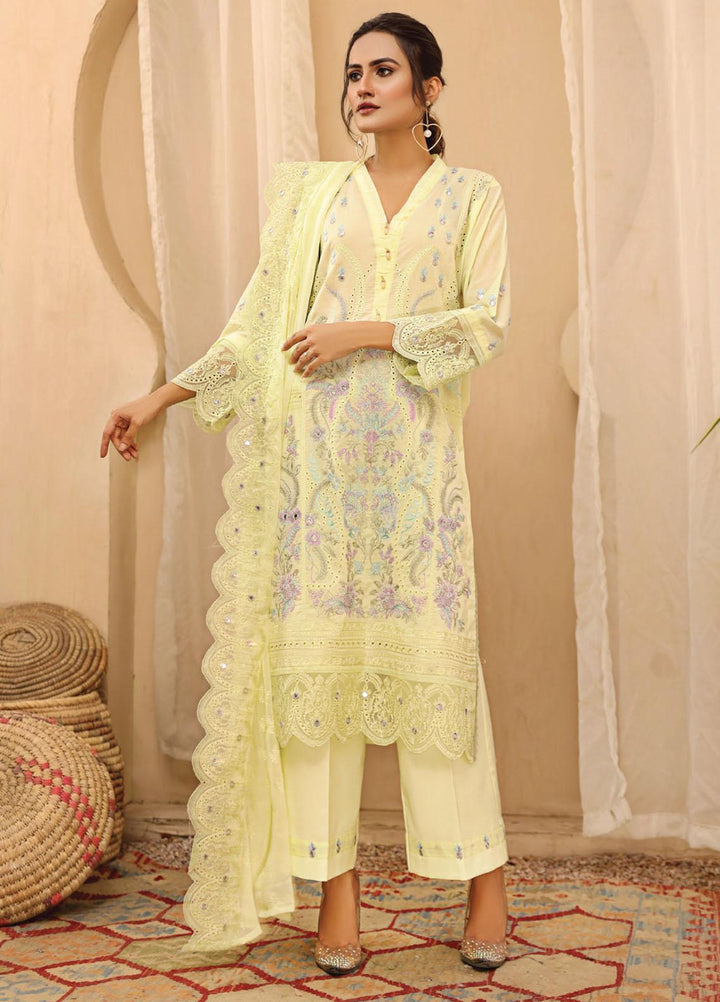 Hazoori Baagh By Humdum Embroidered Lawn Suits Unstitched 3 Piece HD23HB D-9 - Summer Collection