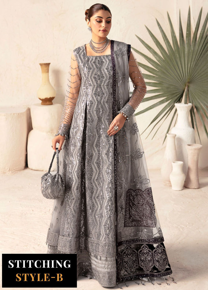 Heer By Alizeh Embroidered Net Suit Unstitched 3 Piece AFB24HF 07-Zohal - Luxury Formal Collection