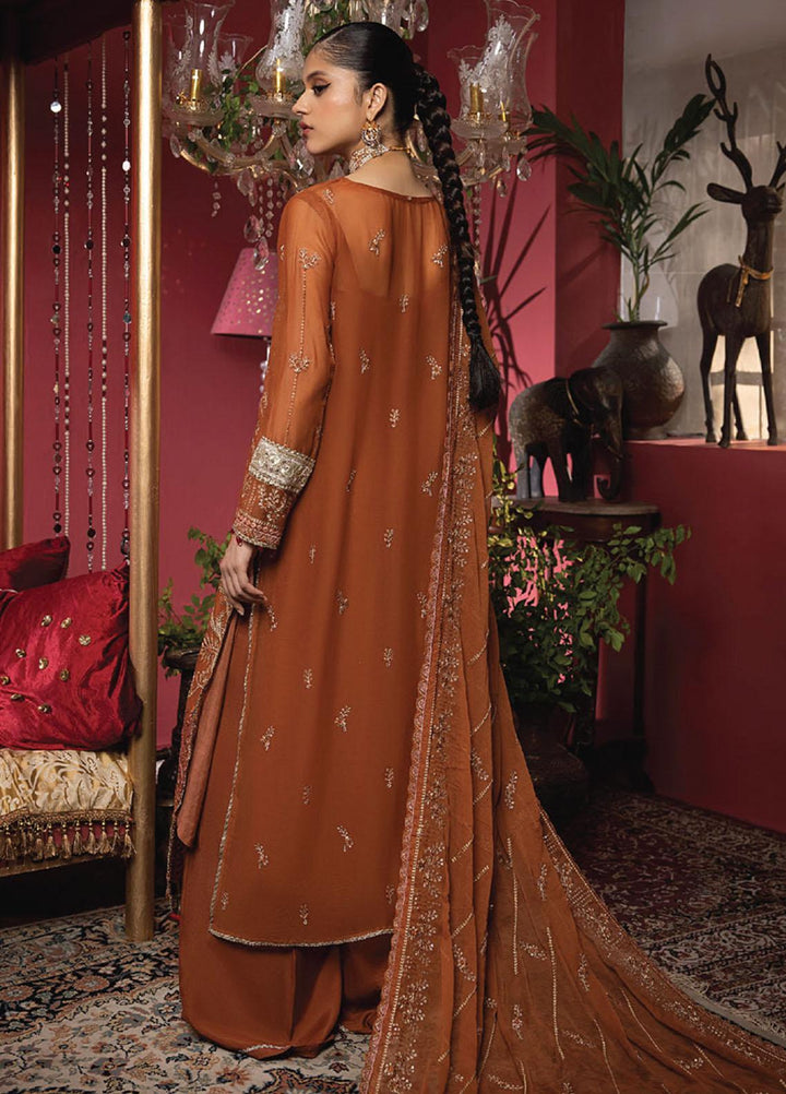 Heer By Humdum Embroidered Chiffon Suits Unstitched 3 Piece HD23HR D-05 - Formal Collection