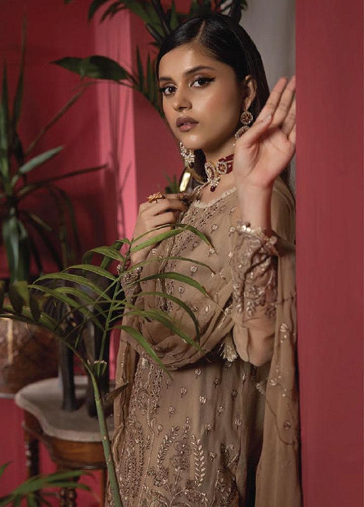 Heer By Humdum Embroidered Chiffon Suits Unstitched 3 Piece HD23HR D-08 - Formal Collection