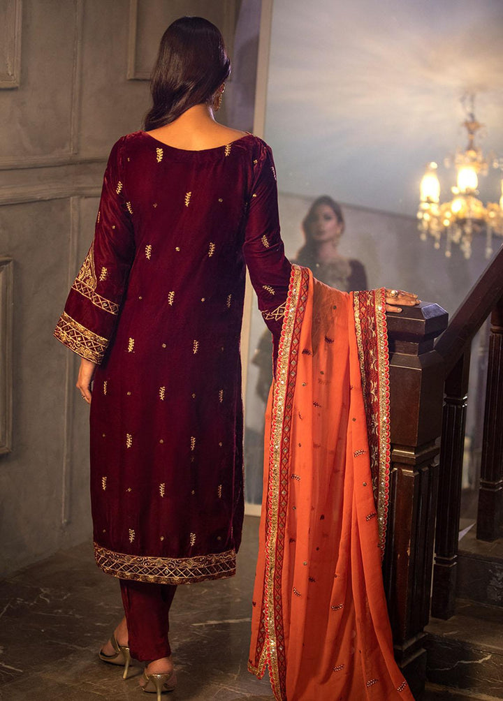 Heer By Noorma Kaamal Embroidered Velvet Suits Unstitched 3 Piece NK22H NK-V-05 - Luxury Collection