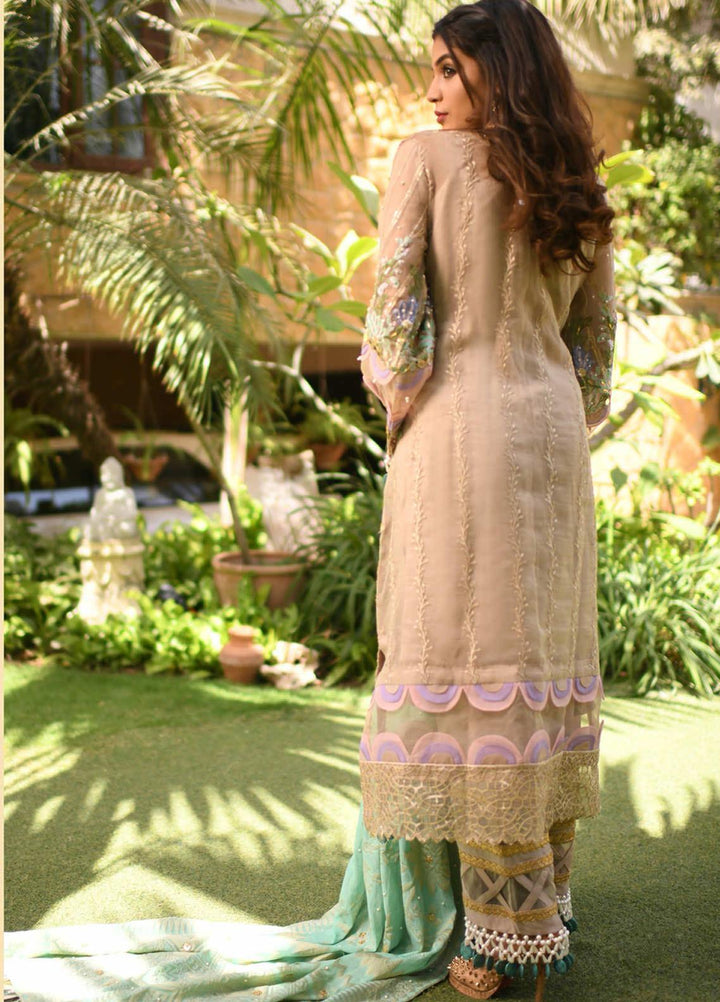 Heer by Hadia Eman Embroidered Organza Suits Unstitched 3 Piece HE21H D-04 - Luxury Collection