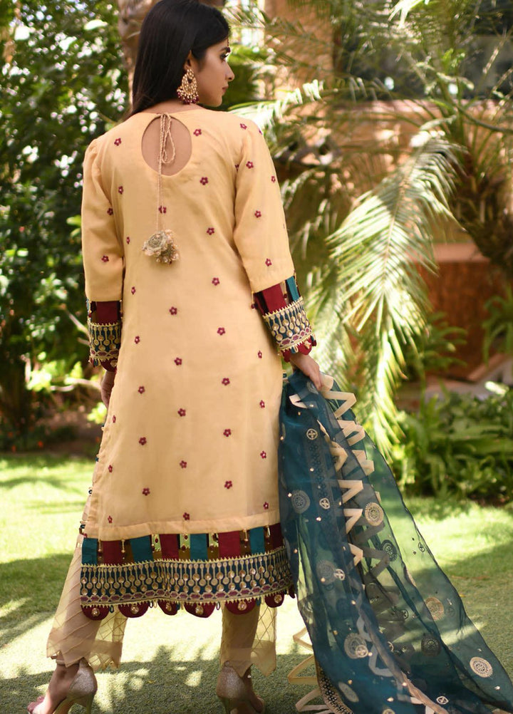 Heer by Hadia Eman Embroidered Organza Suits Unstitched 3 Piece HE21H D-06 - Luxury Collection