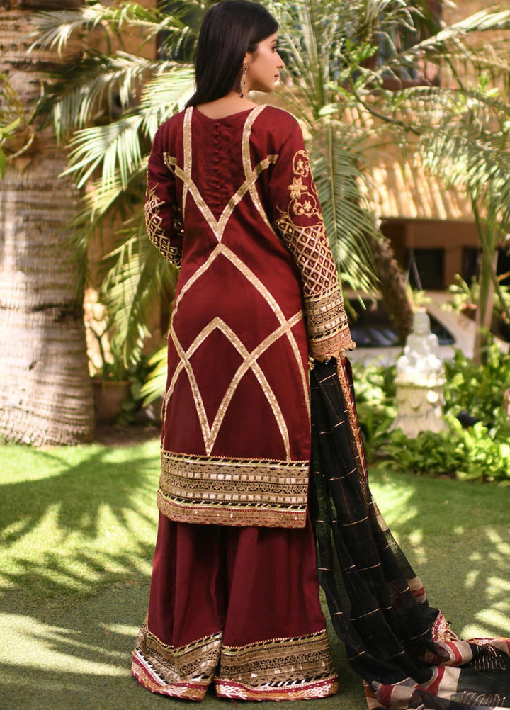 Heer by Hadia Eman Embroidered Khaadi Net Suits Unstitched 3 Piece HE21H D-07 - Luxury Collection