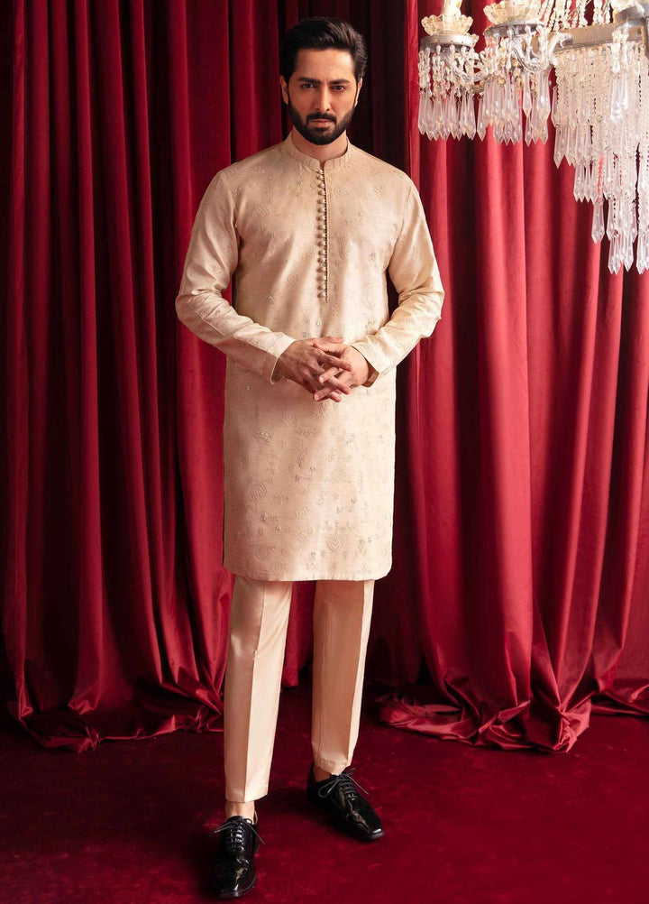 Qalamkar Raw Silk Formal Kameez Shalwar for Men -  QLM23MF MR-02