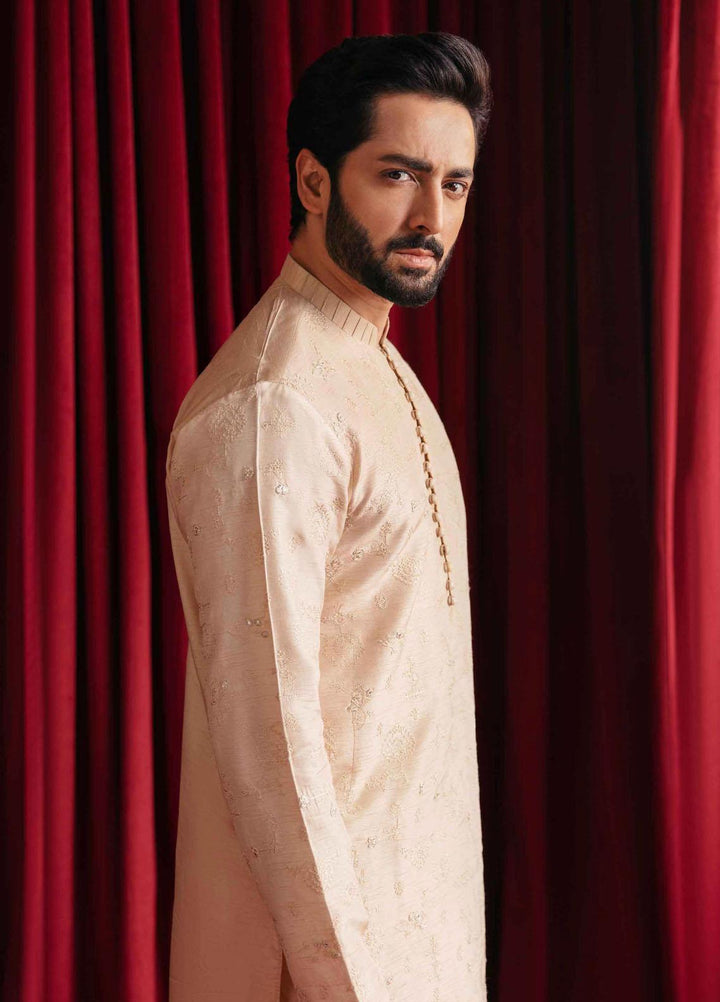 Qalamkar Raw Silk Formal Kameez Shalwar for Men -  QLM23MF MR-02