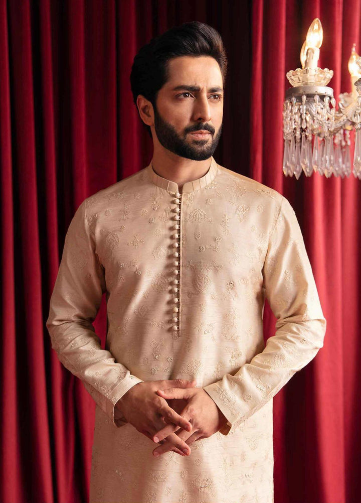 Qalamkar Raw Silk Formal Kameez Shalwar for Men -  QLM23MF MR-02