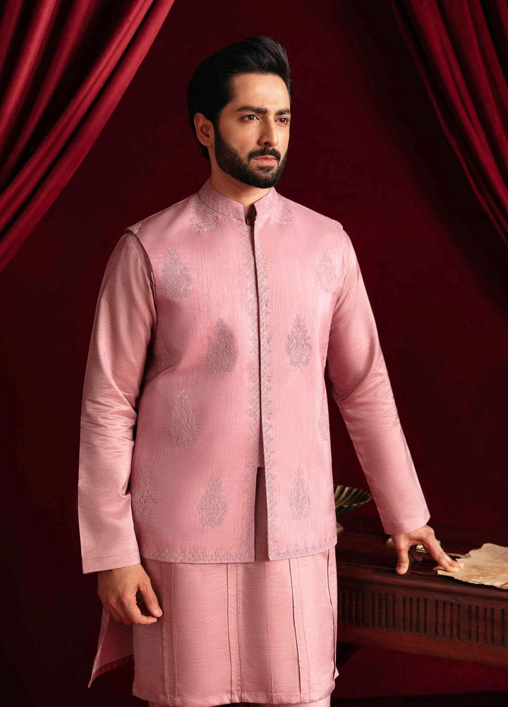 Qalamkar Raw Silk Formal Waistcost for Men -  QLM23MF MR-06