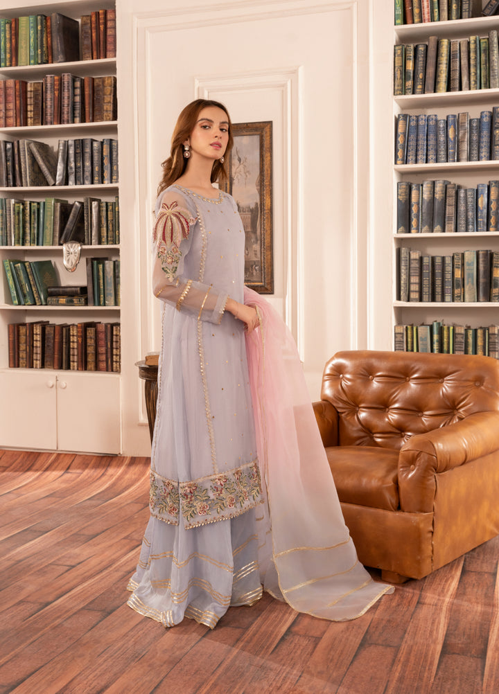 HEM Pret Embroidered Organza 3 Piece Suit Zara