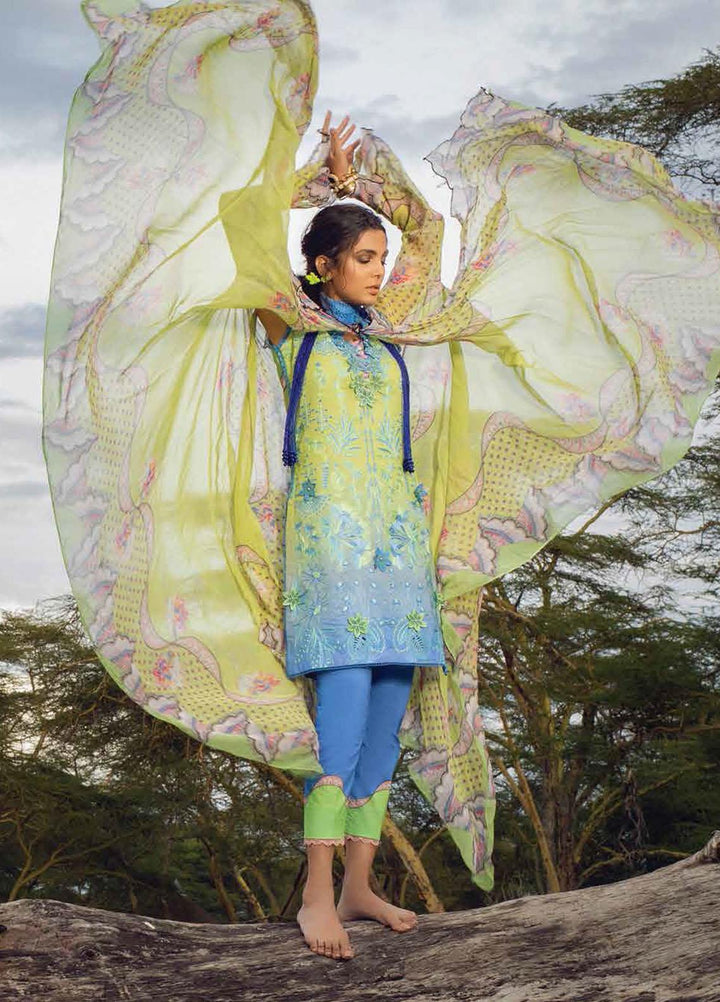 Hemline By Mushq Embroidered Chikankari Suits Unstitched 3 Piece MQ21H 07 Weeping Willow - Spring / Summer Collection