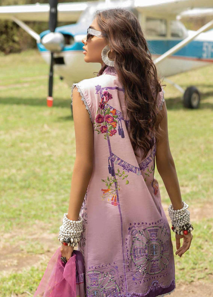 Hemline By Mushq Embroidered Chikankari Suits Unstitched 3 Piece MQ21H 13 Fragrant Lilac - Spring / Summer Collection