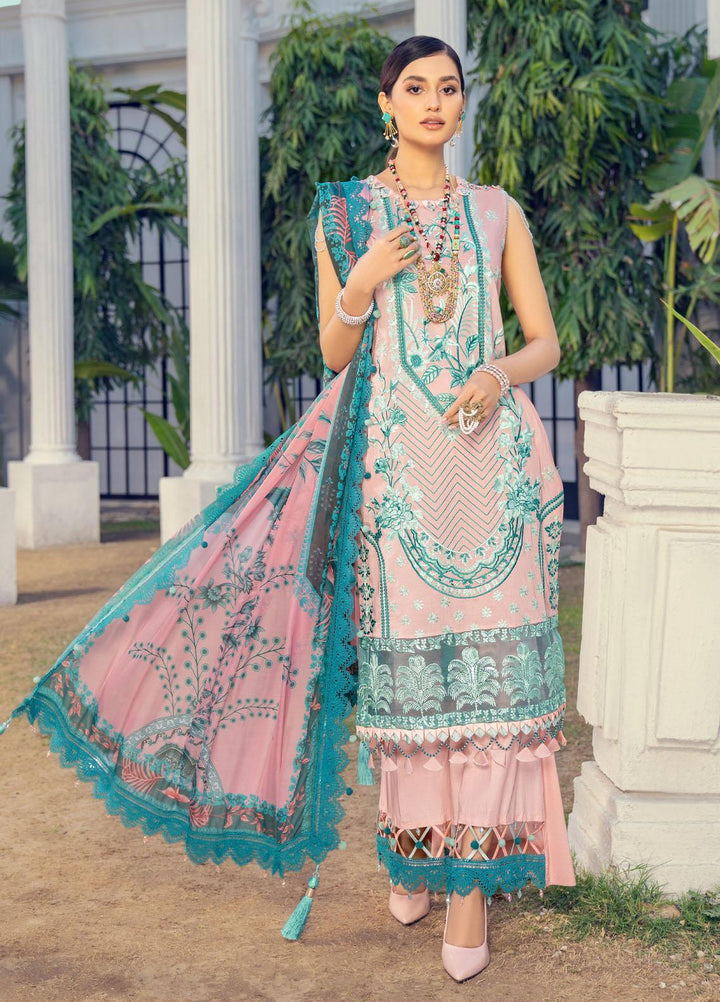 HemStitch Embroidered Lawn Suits Unstitched 3 Piece HS22LU Pink - Summer Collection