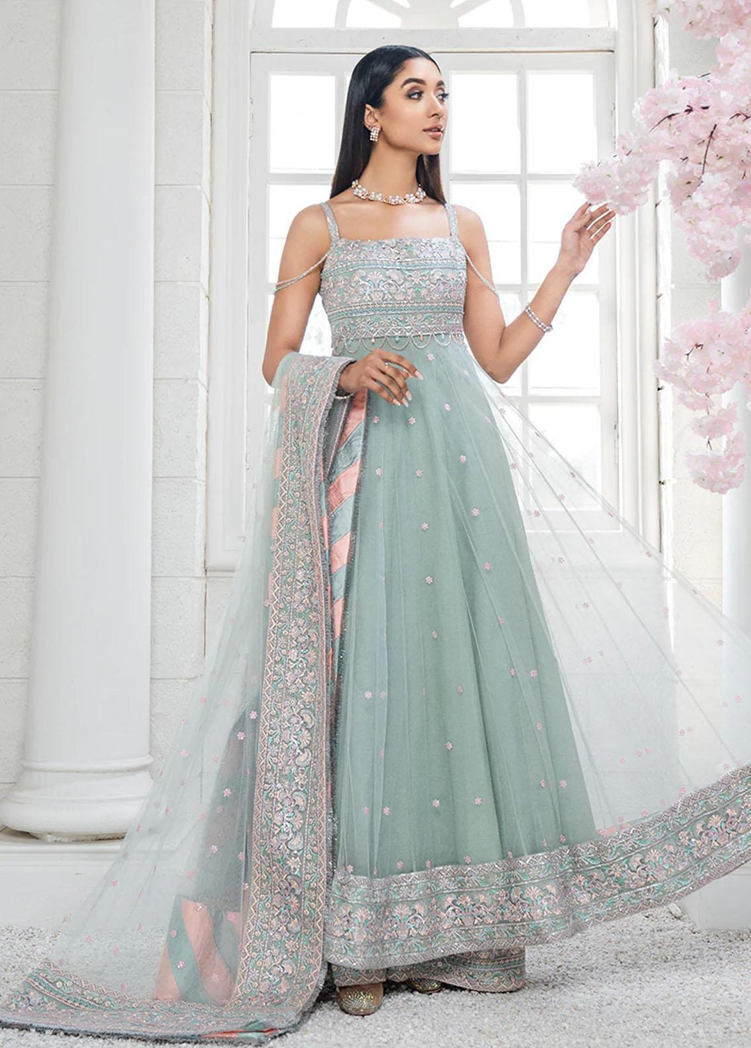 HemStitch Embroidered Net Suits Unstitched 3 Piece HST22L HL-06 ELOISE - Luxury Collection