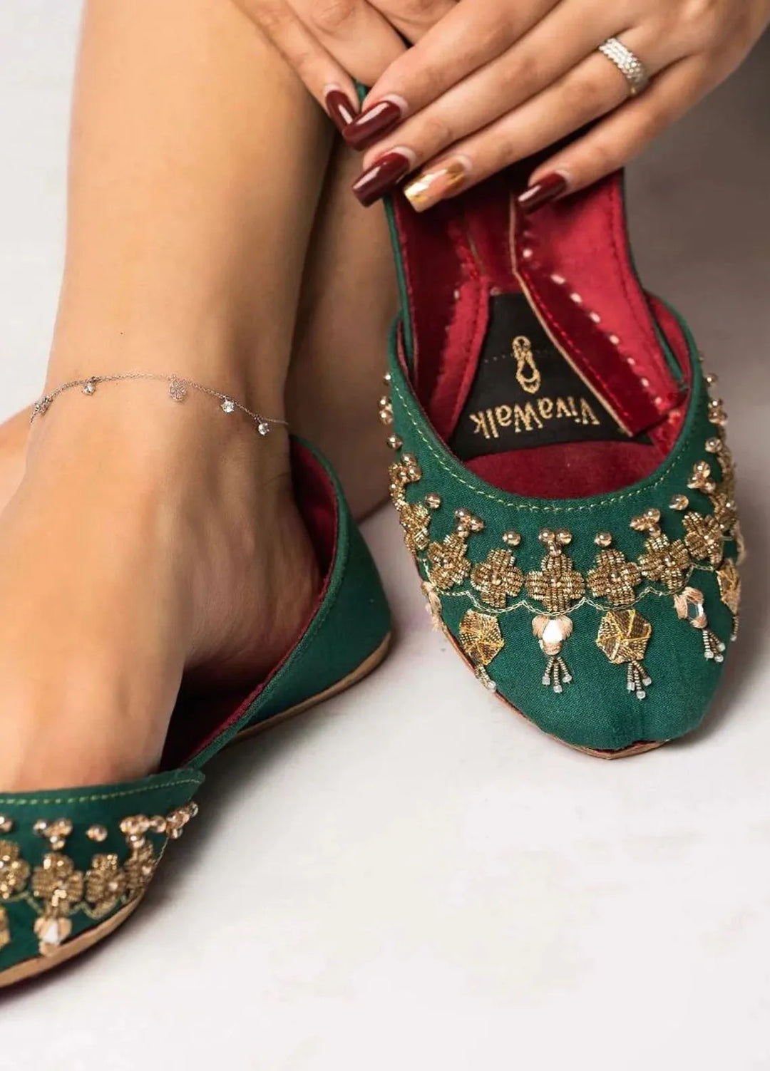 Heritage Hue By Vivawalk Festive Style Khussa Jade Dynasty