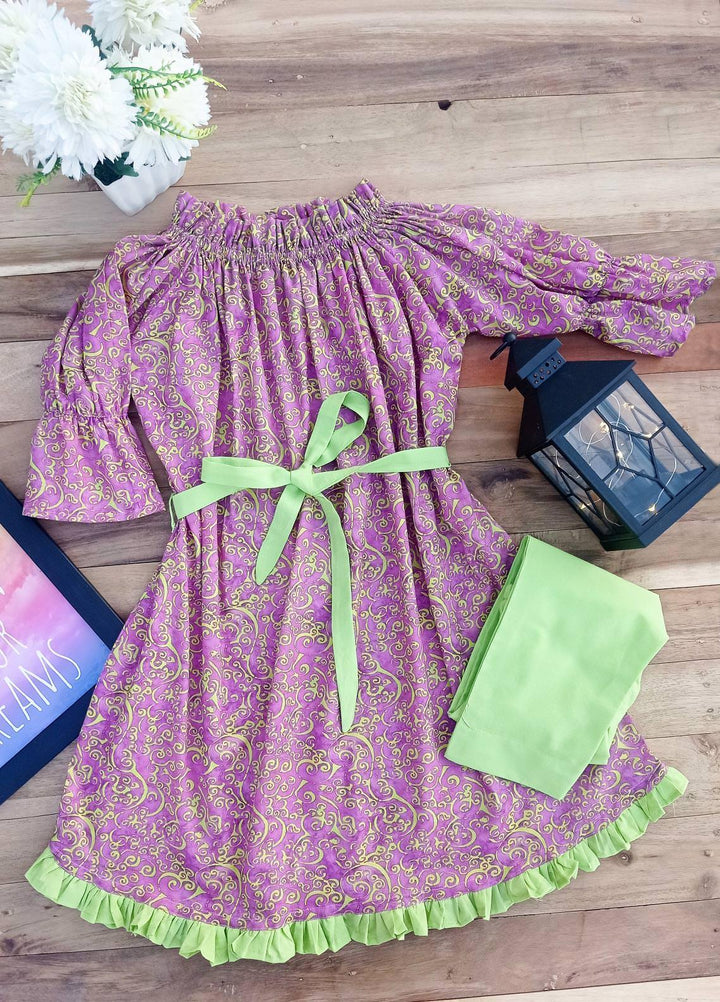 Hiba Clothing Lawn Casual Girls 2 Piece Suit -  HBT-102 VIOLET