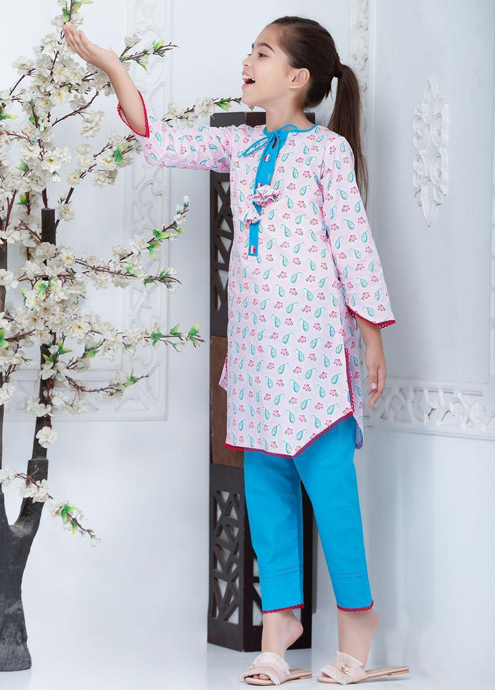 Hiba Clothing Cotton  2 Piece Suit for Girls -  HPW-007 PINK PAISLEY