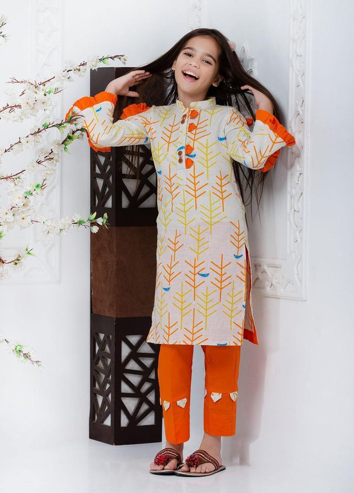 Hiba Clothing Cotton  Girls 2 Piece Suit -  HPW-004 BRANCHES