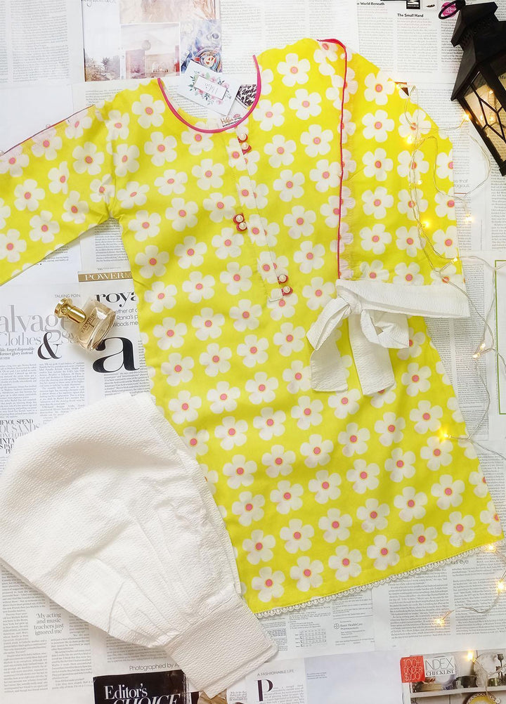 Hiba Clothing Cotton  Girls 2 Piece Suit -  HPW-006 PEARL GARDEN