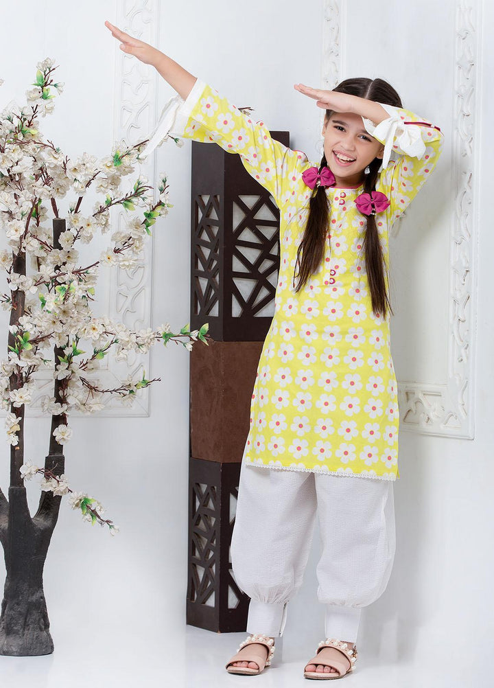 Hiba Clothing Cotton  Girls 2 Piece Suit -  HPW-006 PEARL GARDEN