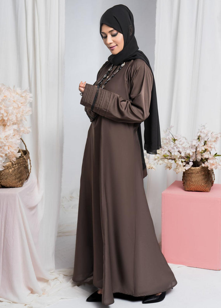 Hijab ul Ameer  Nida Casual Abaya JS-844 Desert Brown