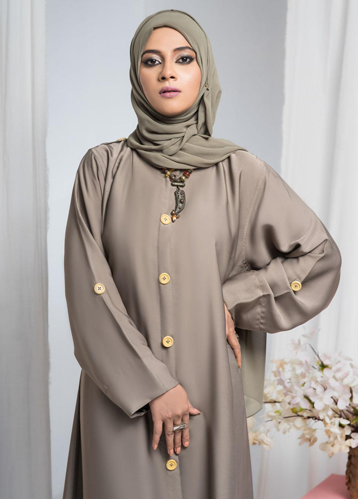 Hijab ul Ameer  Nida Casual Abaya JS-845 Sand Grey