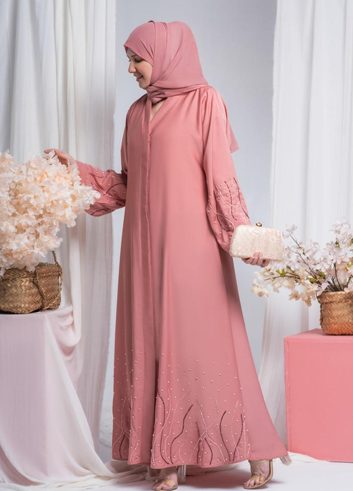 Hijab ul Ameer  Nida Casual Abaya JS-852 Rose Pink