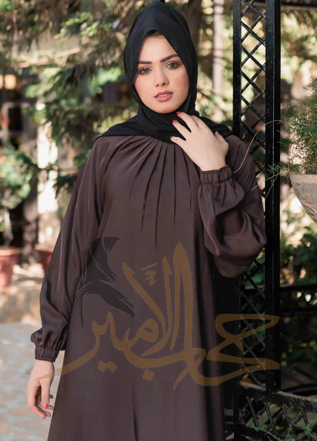 Hijab ul Ameer Pret Casual Abaya Abaya JS-Frill Neck Maxi