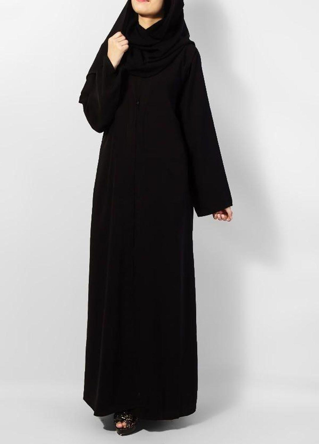 Hijab ul Hareem Casual Stitched Abaya 0122-P-Arabis-Black