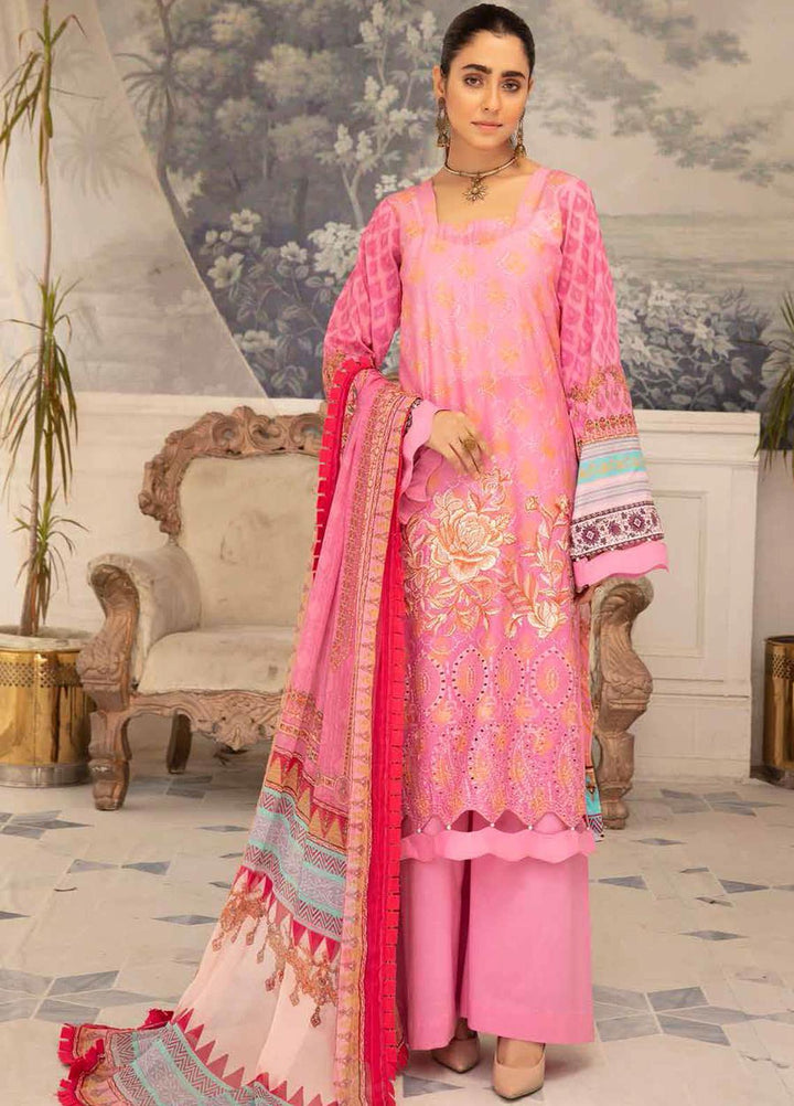 Hoor by Riaz Arts Embroidered Lawn Suits Unstitched 3 Piece RA21H DH-21 - Summer Collection