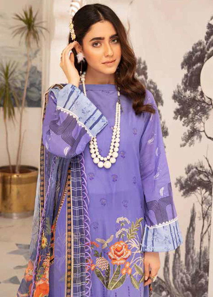Hoor by Riaz Arts Embroidered Lawn Suits Unstitched 3 Piece RA21H DH-24 - Summer Collection