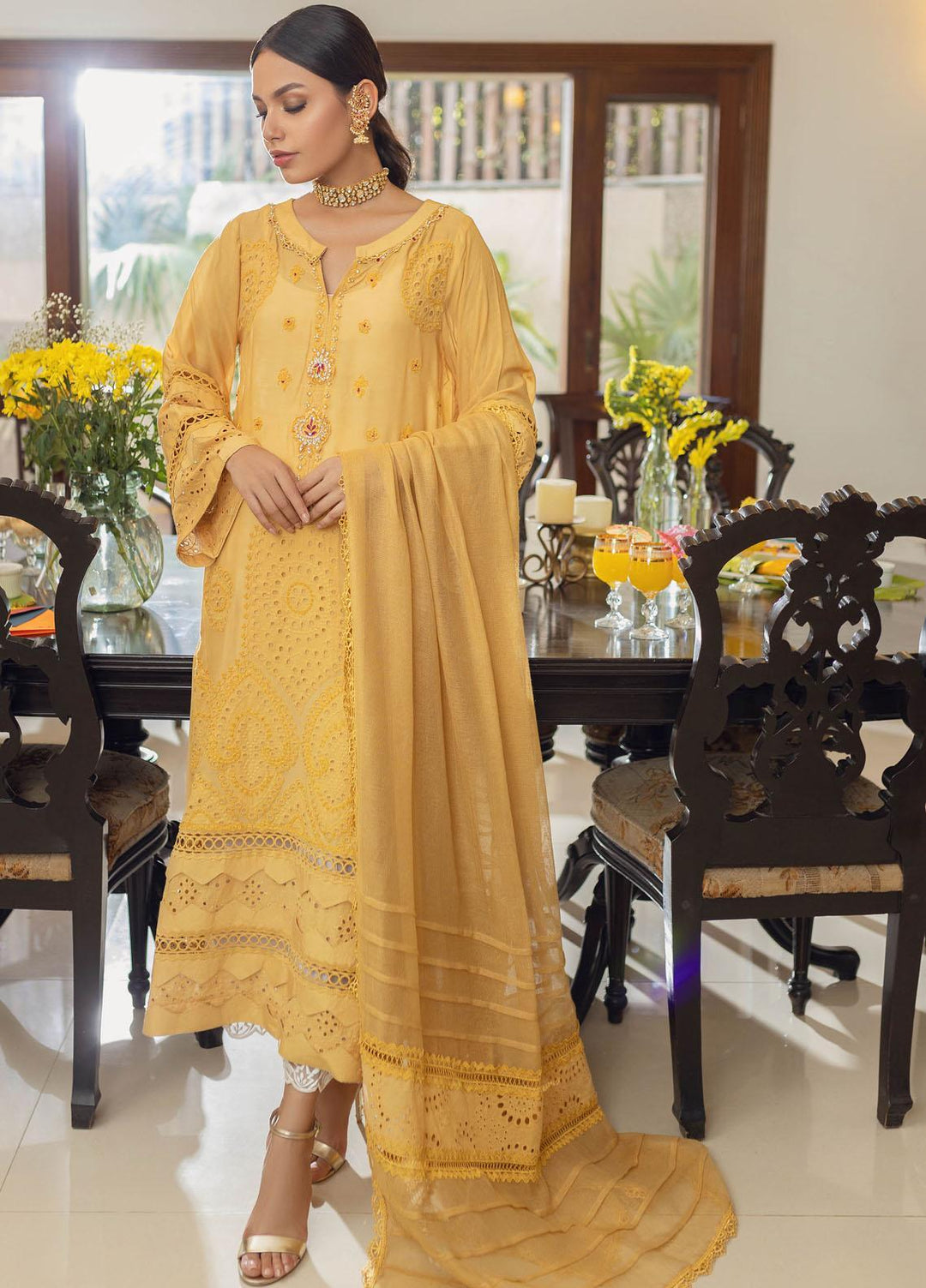 Hue Luxury Pret Cotton Silk Shirt HUP22AR SOORAJ