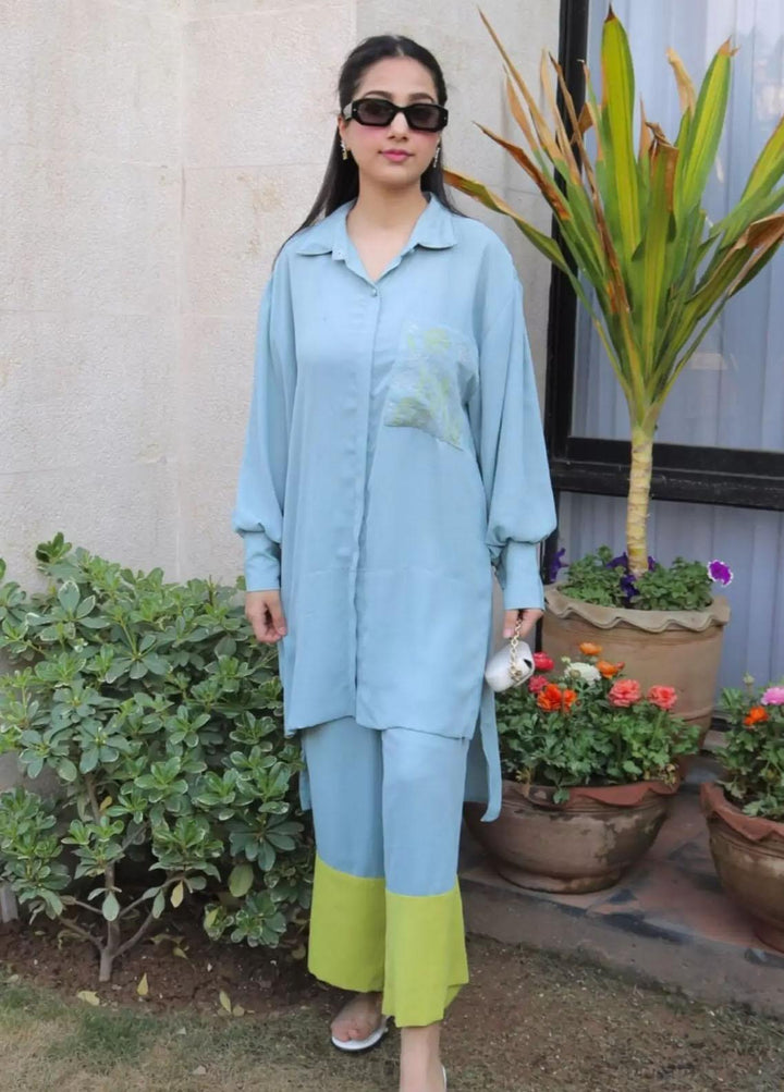 Hues Atelier Pret Western Grip 2 Piece Suit HA23B Blue Daisey