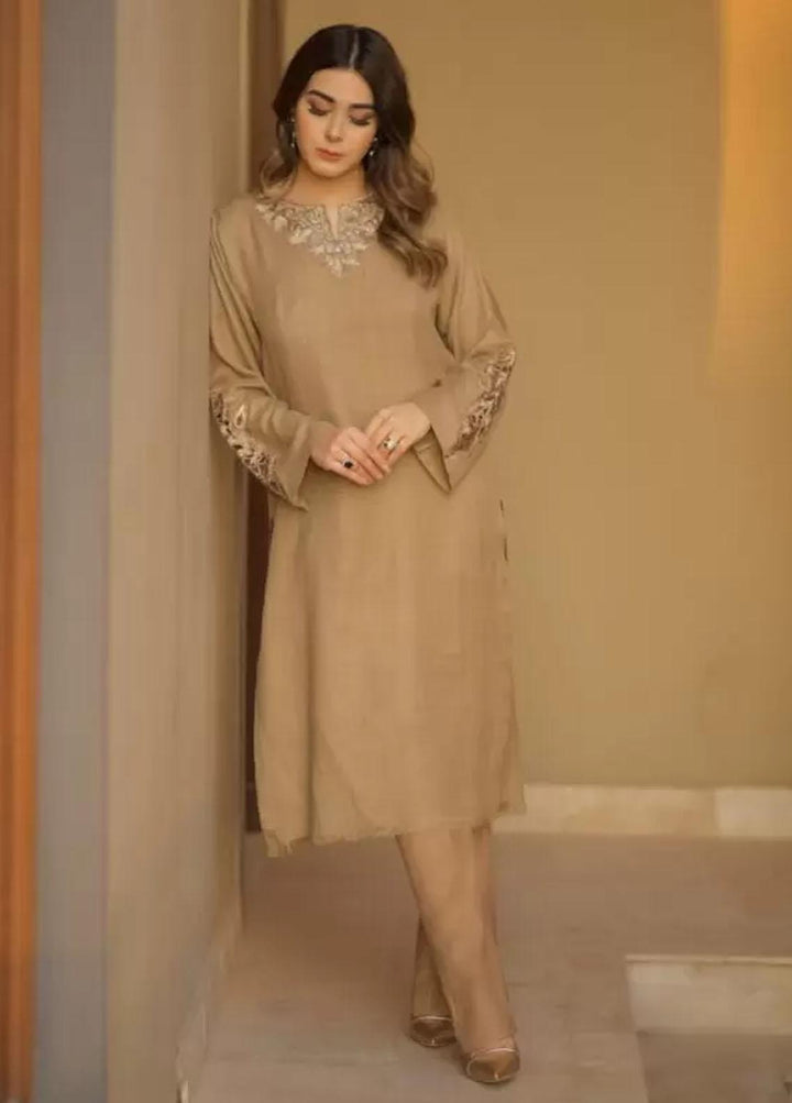 Hues Atelier Pret Embroidered Pashmina Kurti HA23B Pashmina Kurta