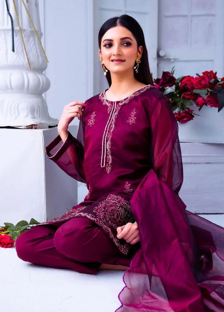 PSK Couture Pret Embroidered Tissue 4 Piece Suit LOVE POTION