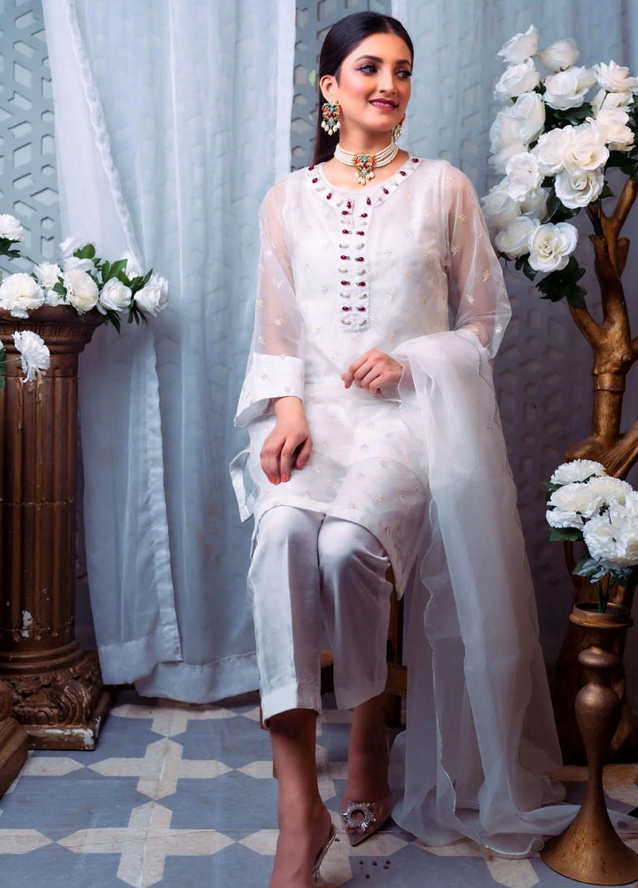 PSK Couture Pret Embroidered Tissue 4 Piece Suit MAJESTIC PEARL ll